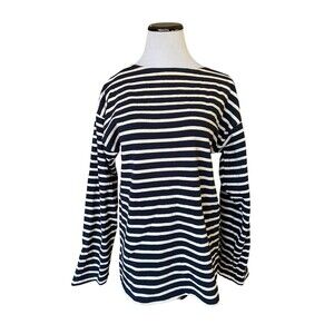 Mat de Misaine Breton Top Size M Blue Striped Sailor French Coastal Quiet Luxury